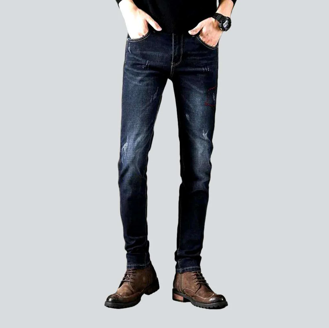 Whiskered skinny men's jeans - Image 4