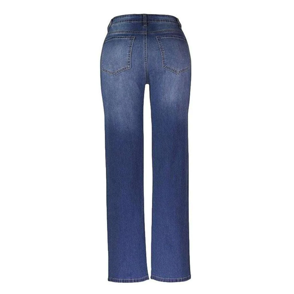 Whiskered women's wide leg jeans - Image 8