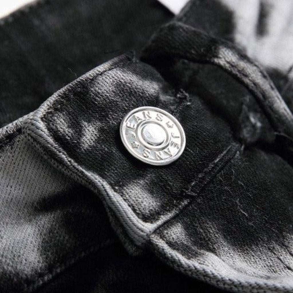 White bleach embroidered men's jeans - Image 5