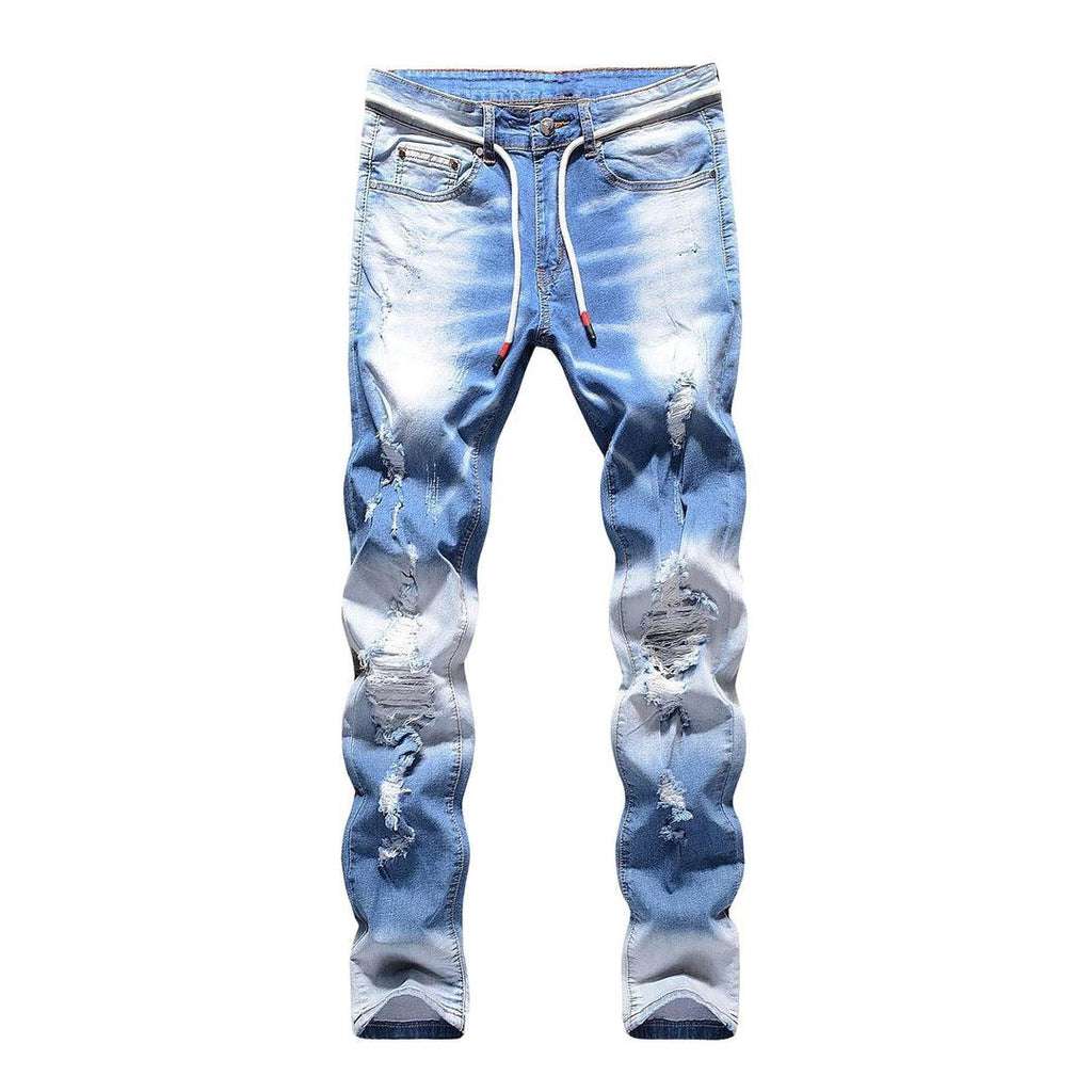 White color painted ripped jeans - Image 2