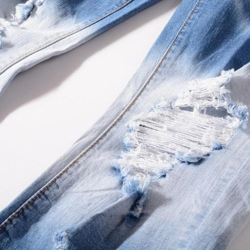 White color painted ripped jeans - Image 8
