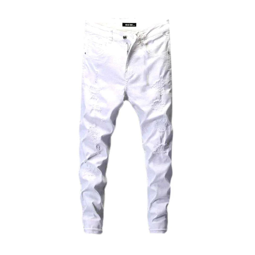 White distressed jeans for men - Image 2