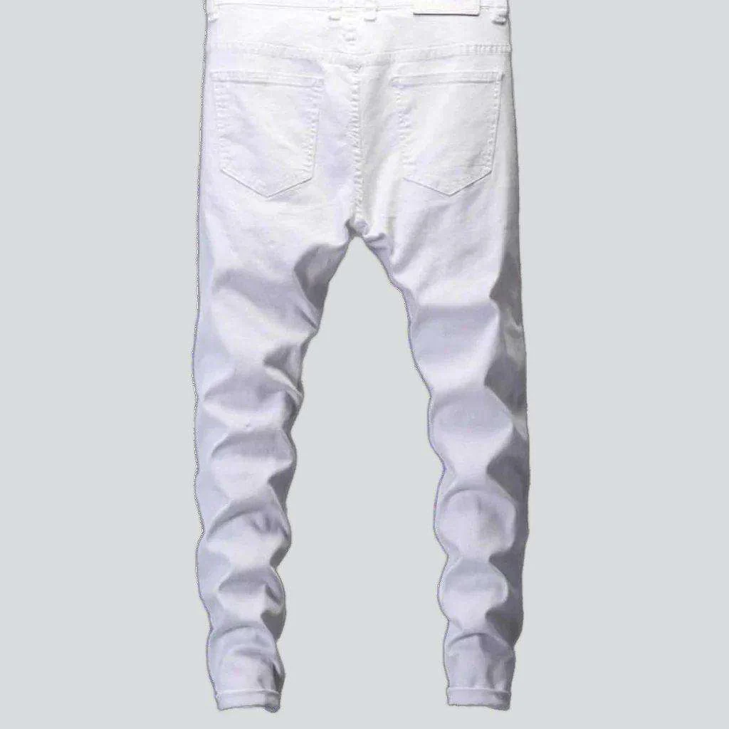 White distressed jeans for men - Image 3
