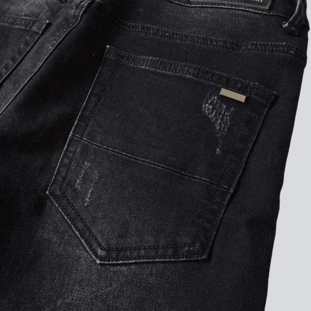 White embroidery black skinny jeans - Image 8