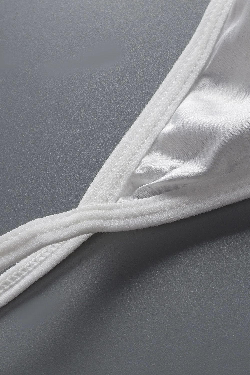 White Lace Hollow Out Satin Babydoll - Image 24