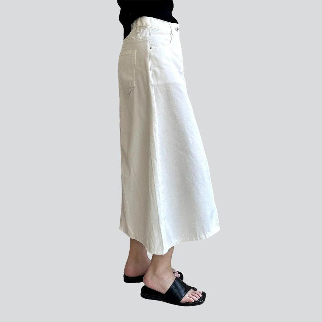 White long denim skirt - Image 3