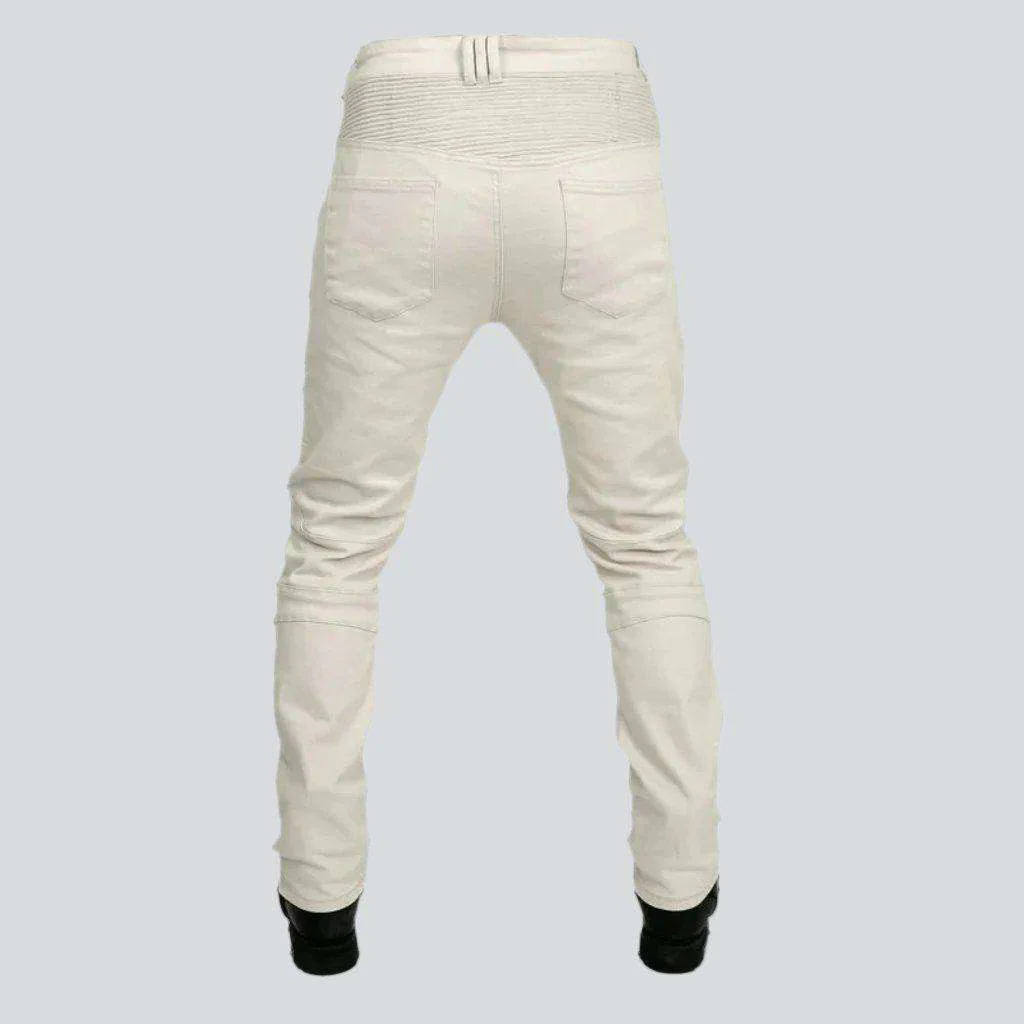 White men's biker jeans - Image 5