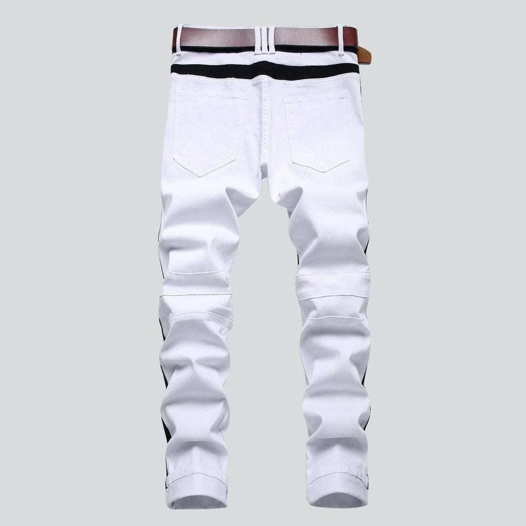 White men's jeans with bands - Image 3