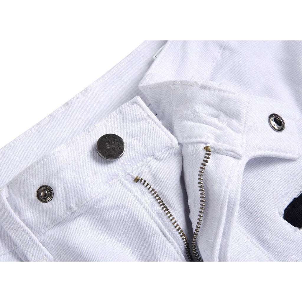 White men's jeans with bands - Image 4