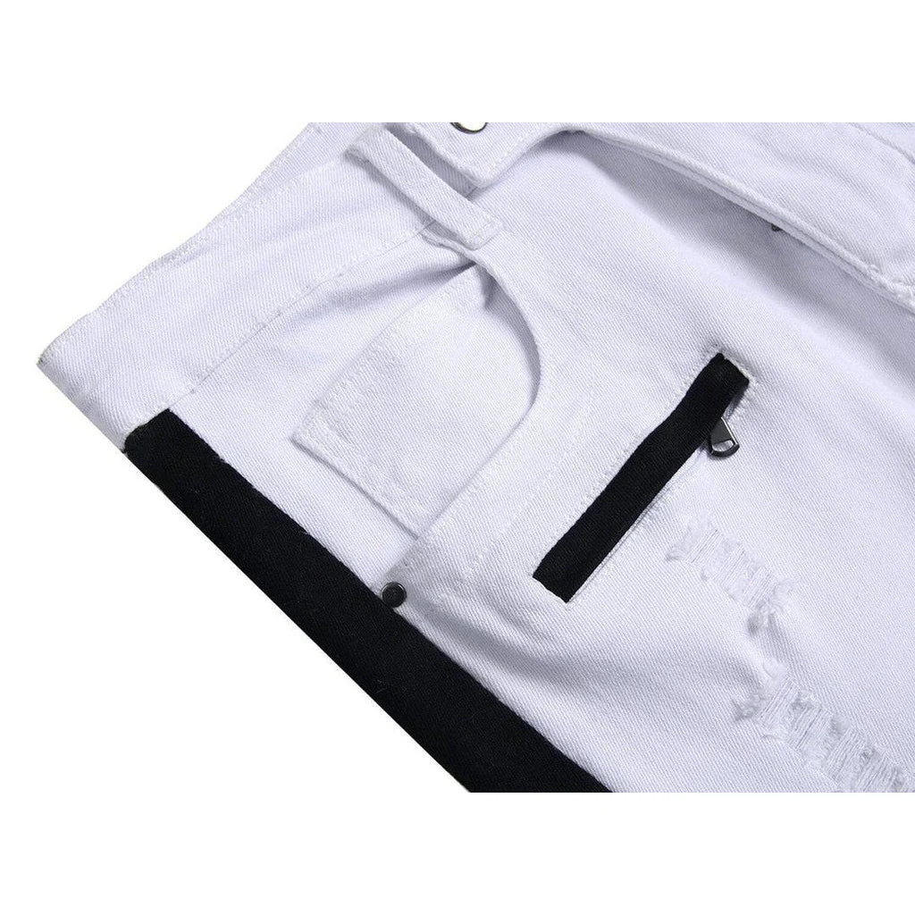 White men's jeans with bands - Image 7