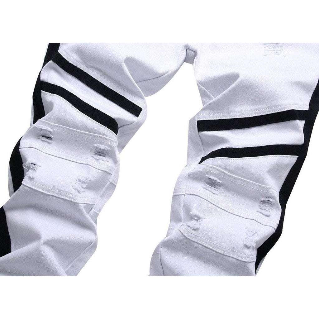 White men's jeans with bands - Image 8