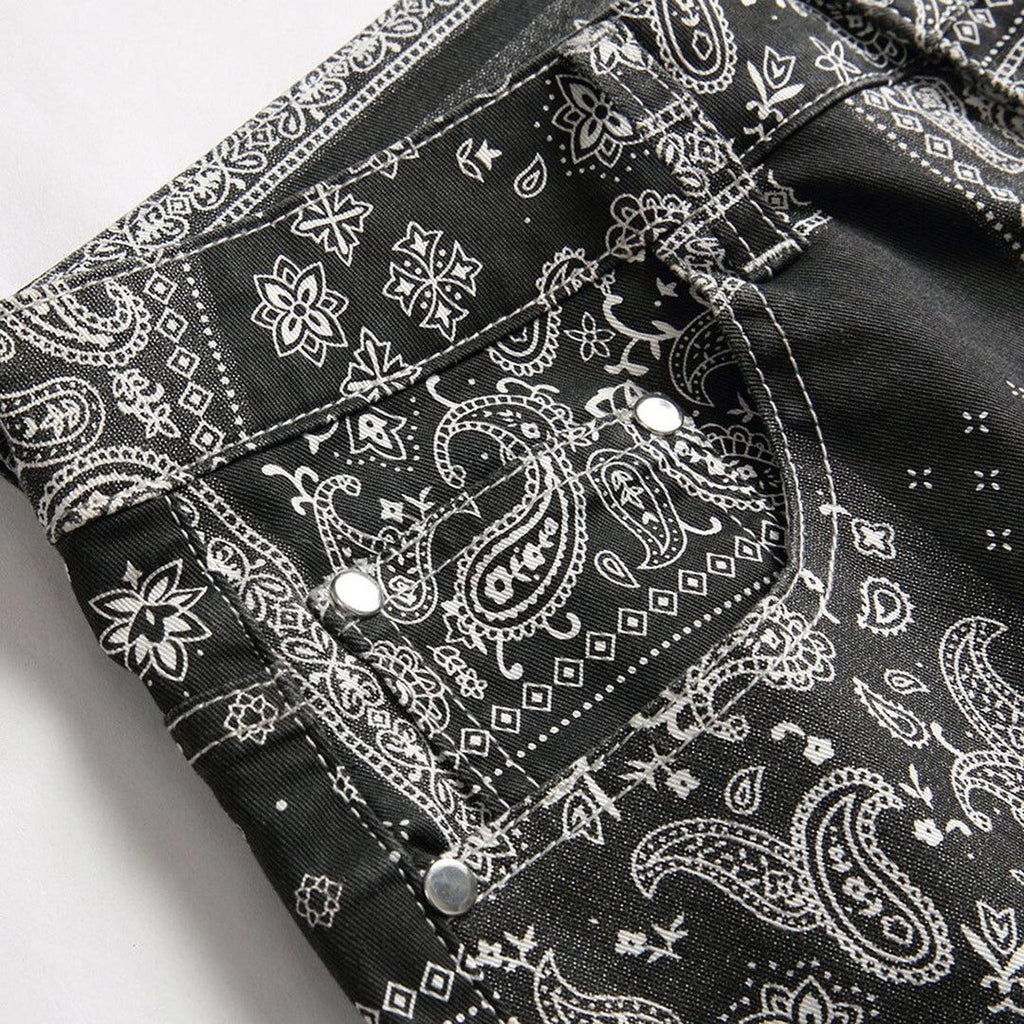 White ornament painted men's jeans - Image 4