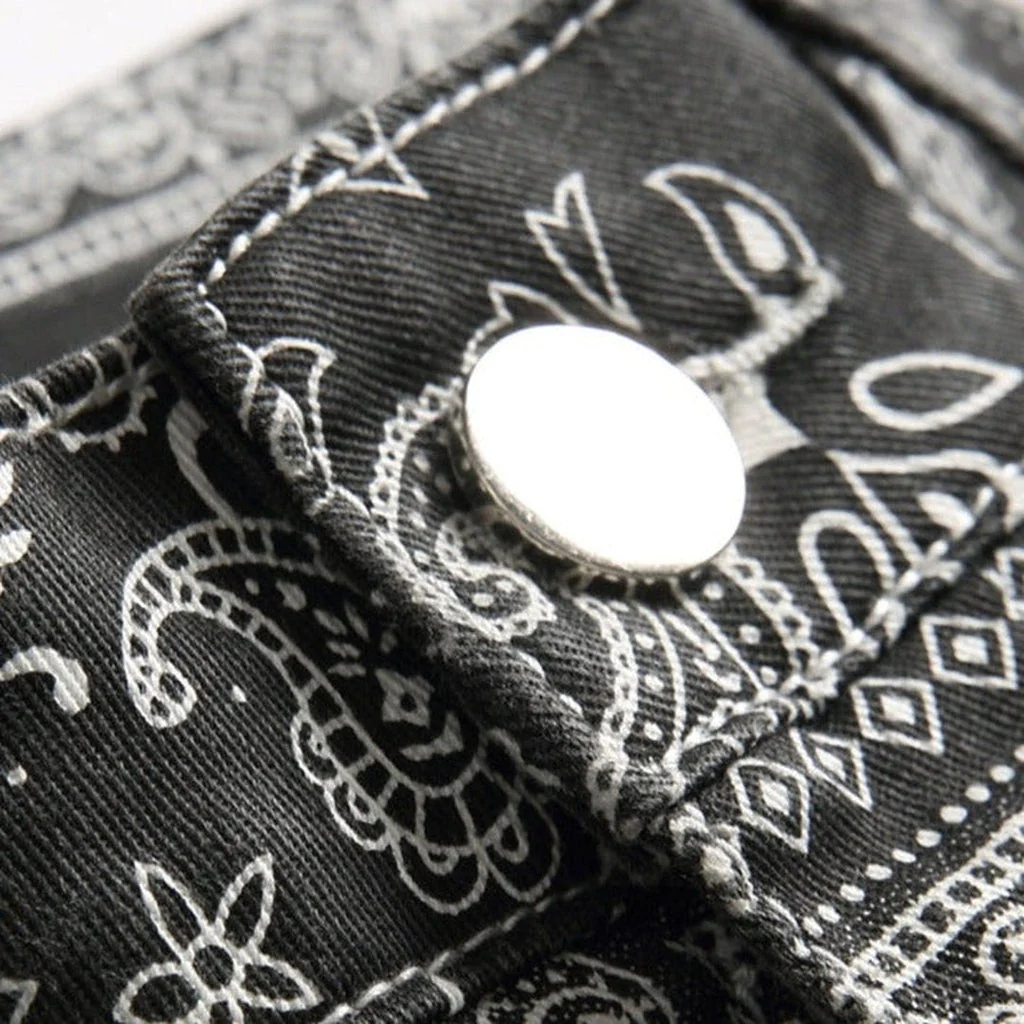 White ornament painted men's jeans - Image 5