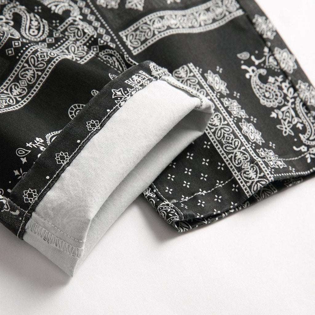 White ornament painted men's jeans - Image 8