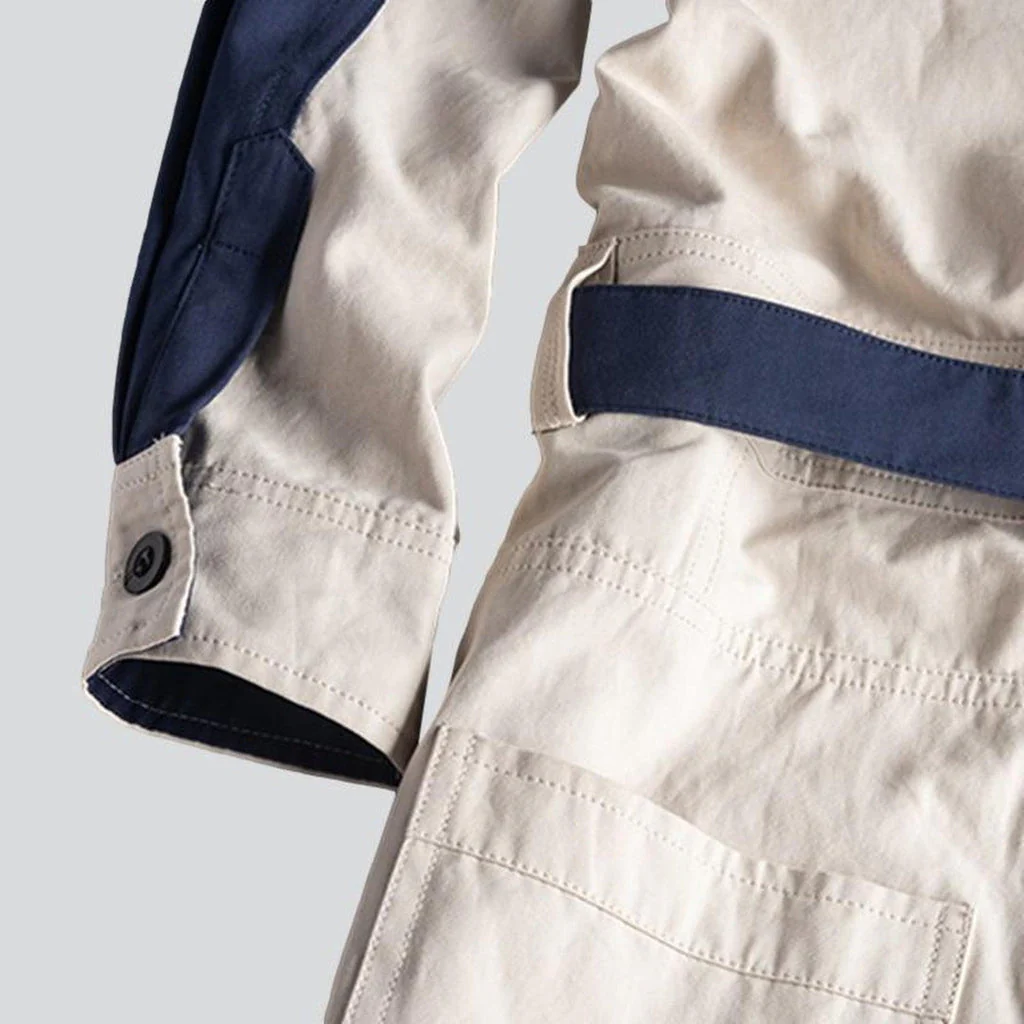 White overall with blue bands - Image 5