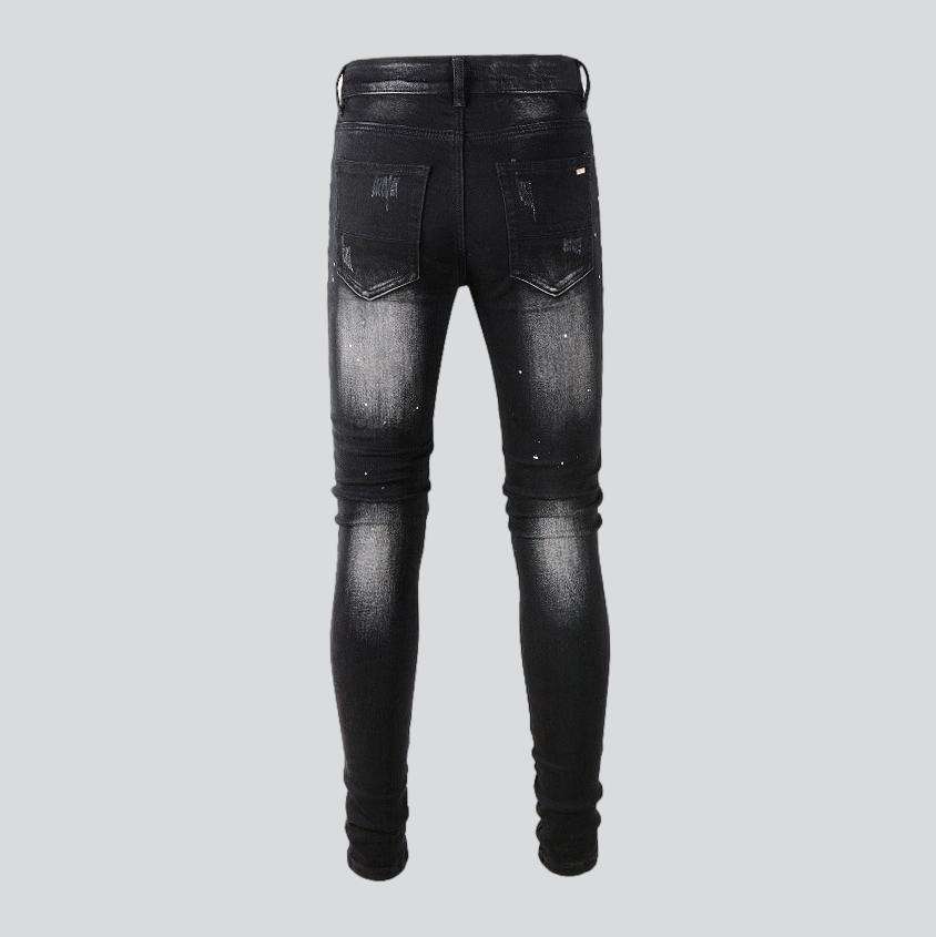 White paint splatters men's jeans - Image 4