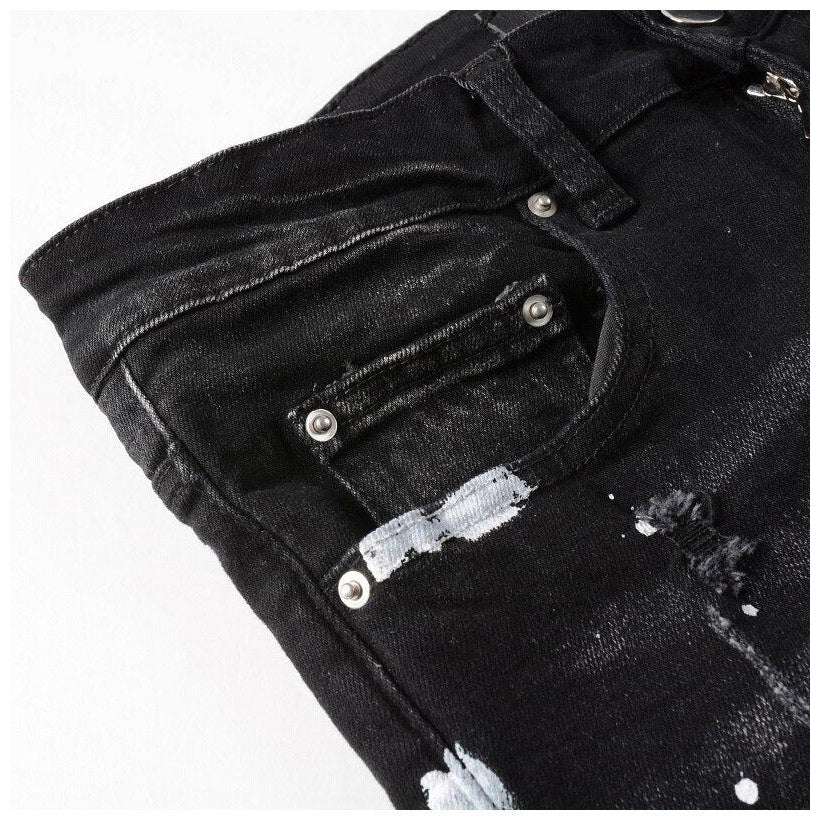 White paint splatters men's jeans - Image 6