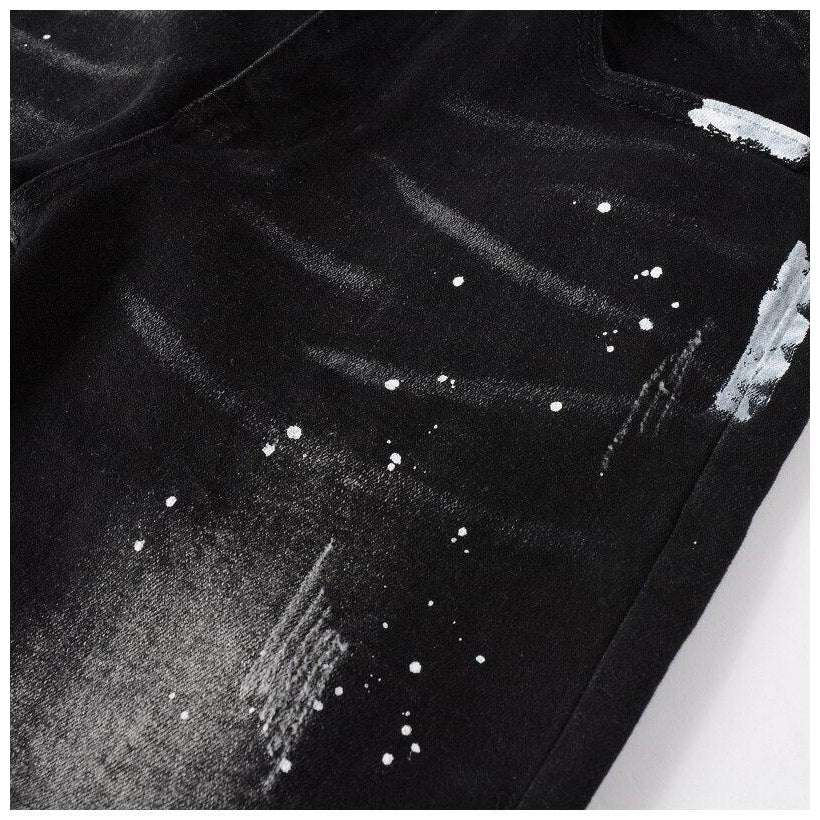 White paint splatters men's jeans - Image 8