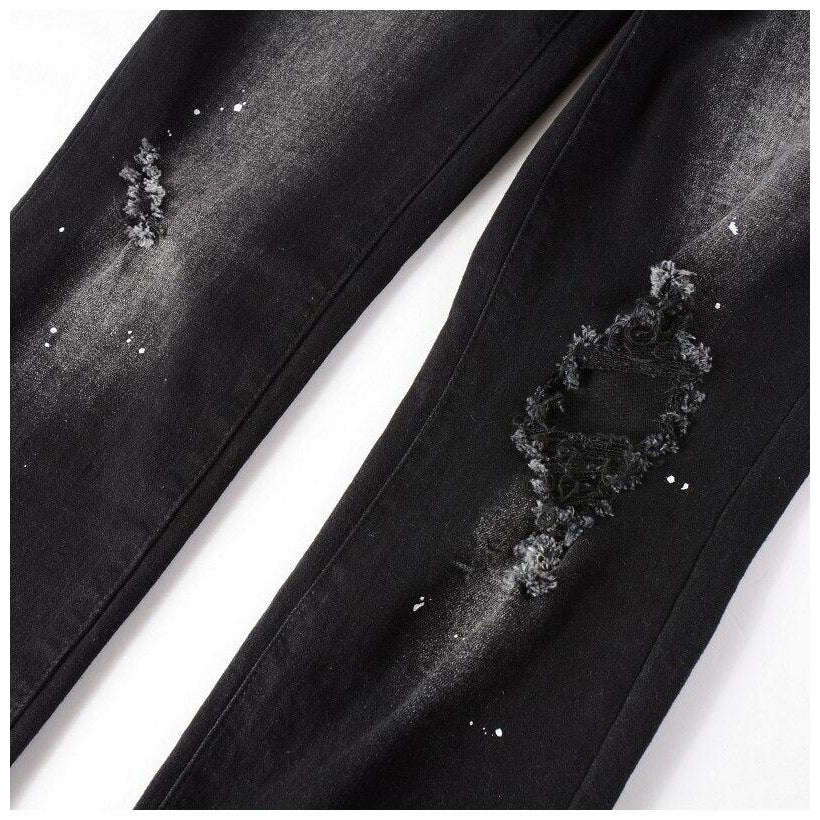 White paint splatters men's jeans - Image 9