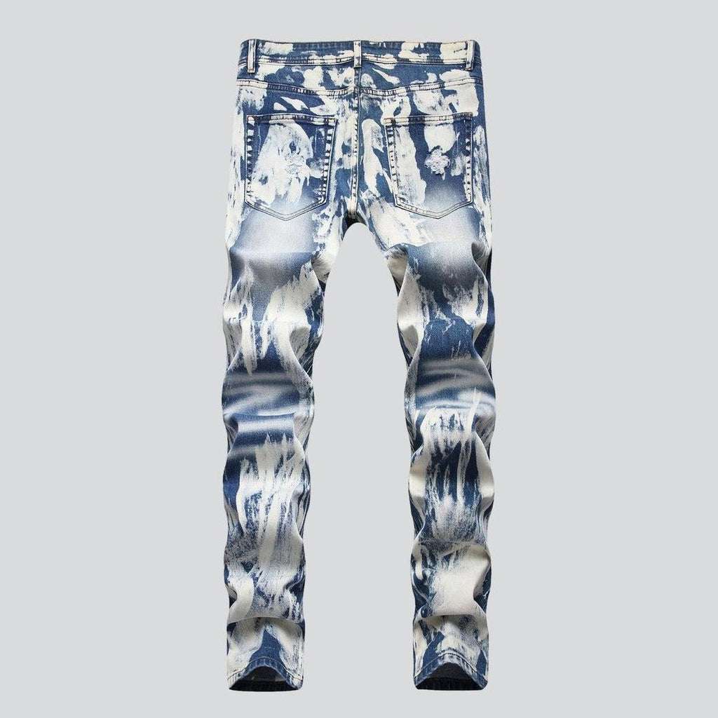 White painted men's denim pants - Image 3