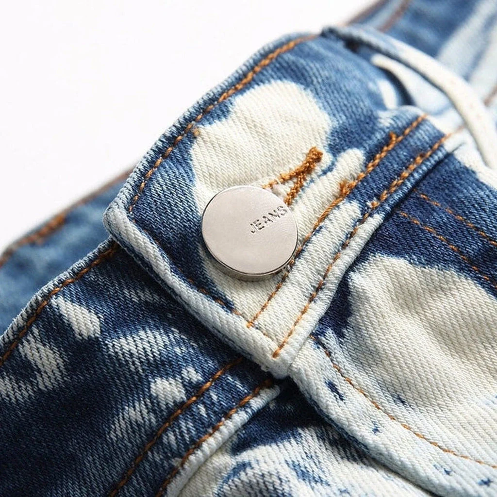 White painted men's denim pants - Image 5