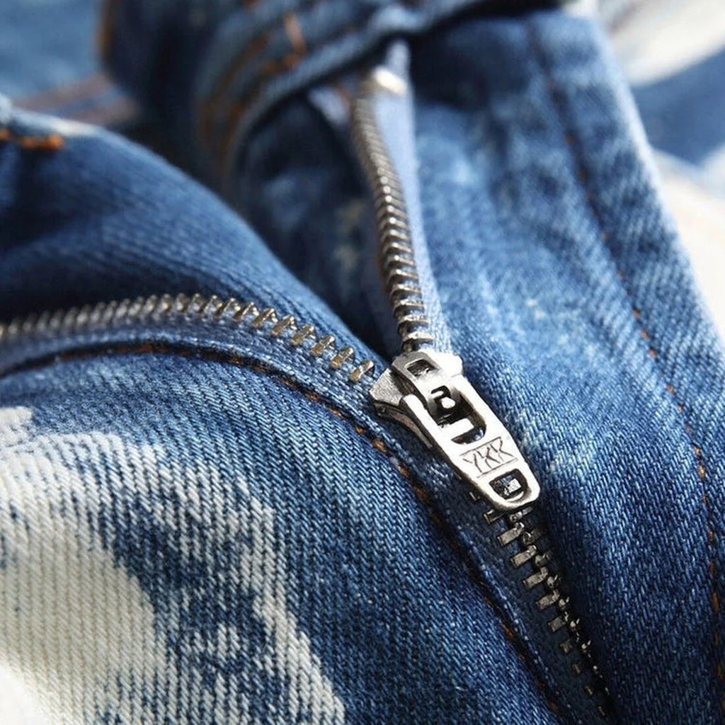 White painted men's denim pants - Image 6