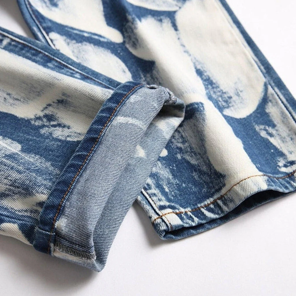 White painted men's denim pants - Image 9