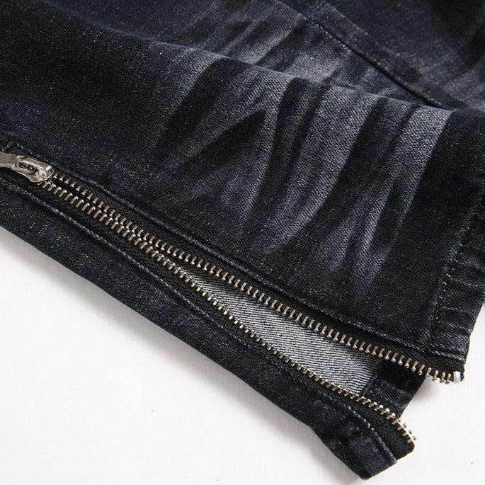 White patch men's biker jeans - Image 11