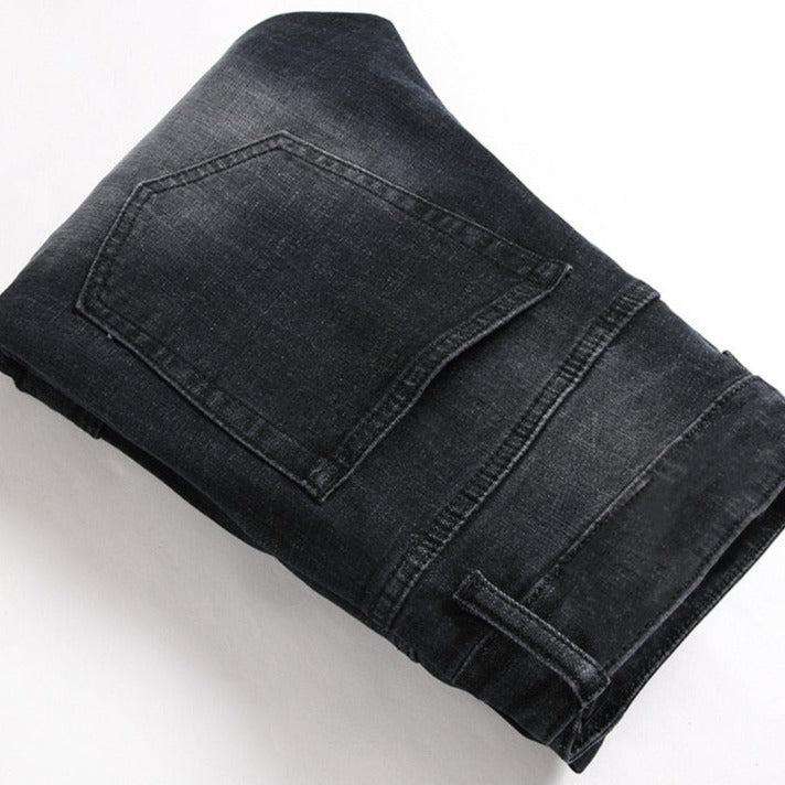 White patch men's biker jeans - Image 12