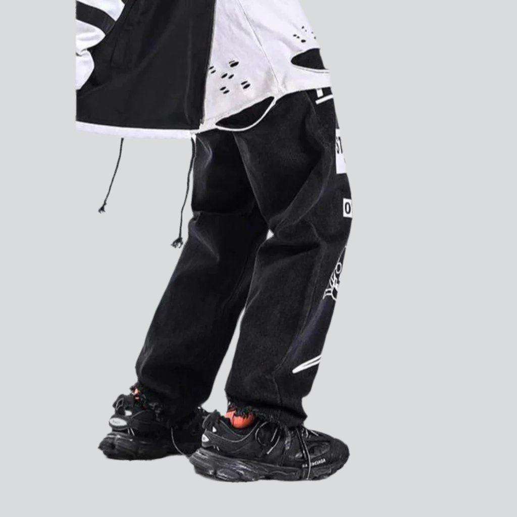 White printed baggy men's jeans - Image 5