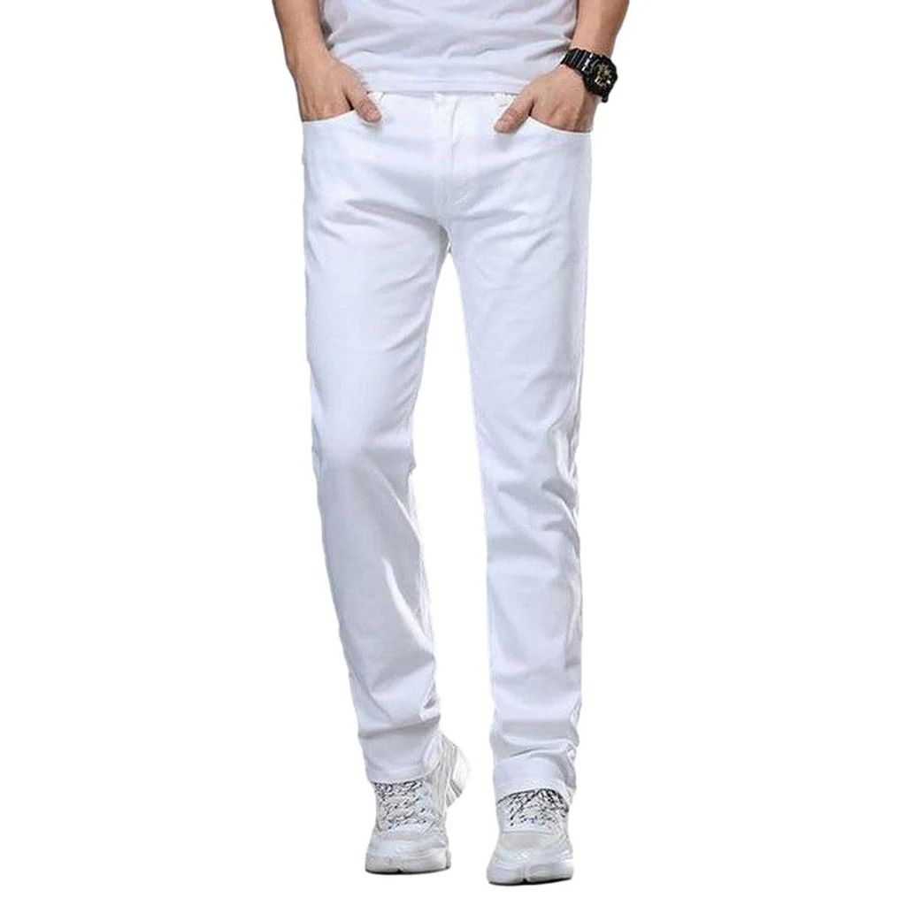 White regular men's jeans - Image 2