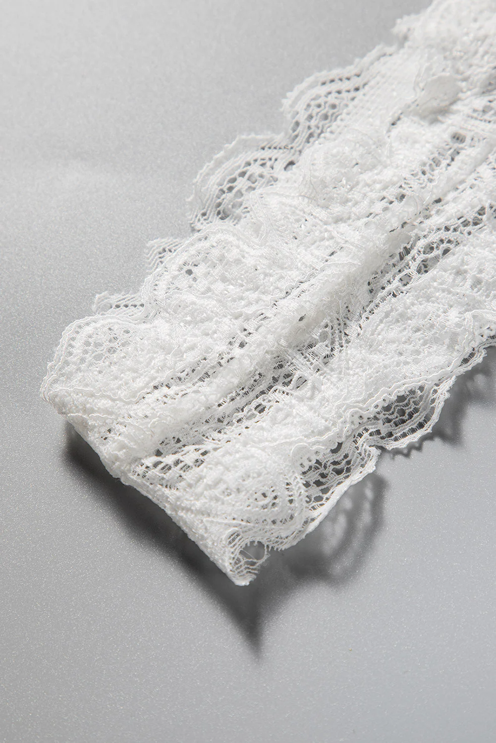 White Solid Lace Bralette Lingerie Set - Image 10