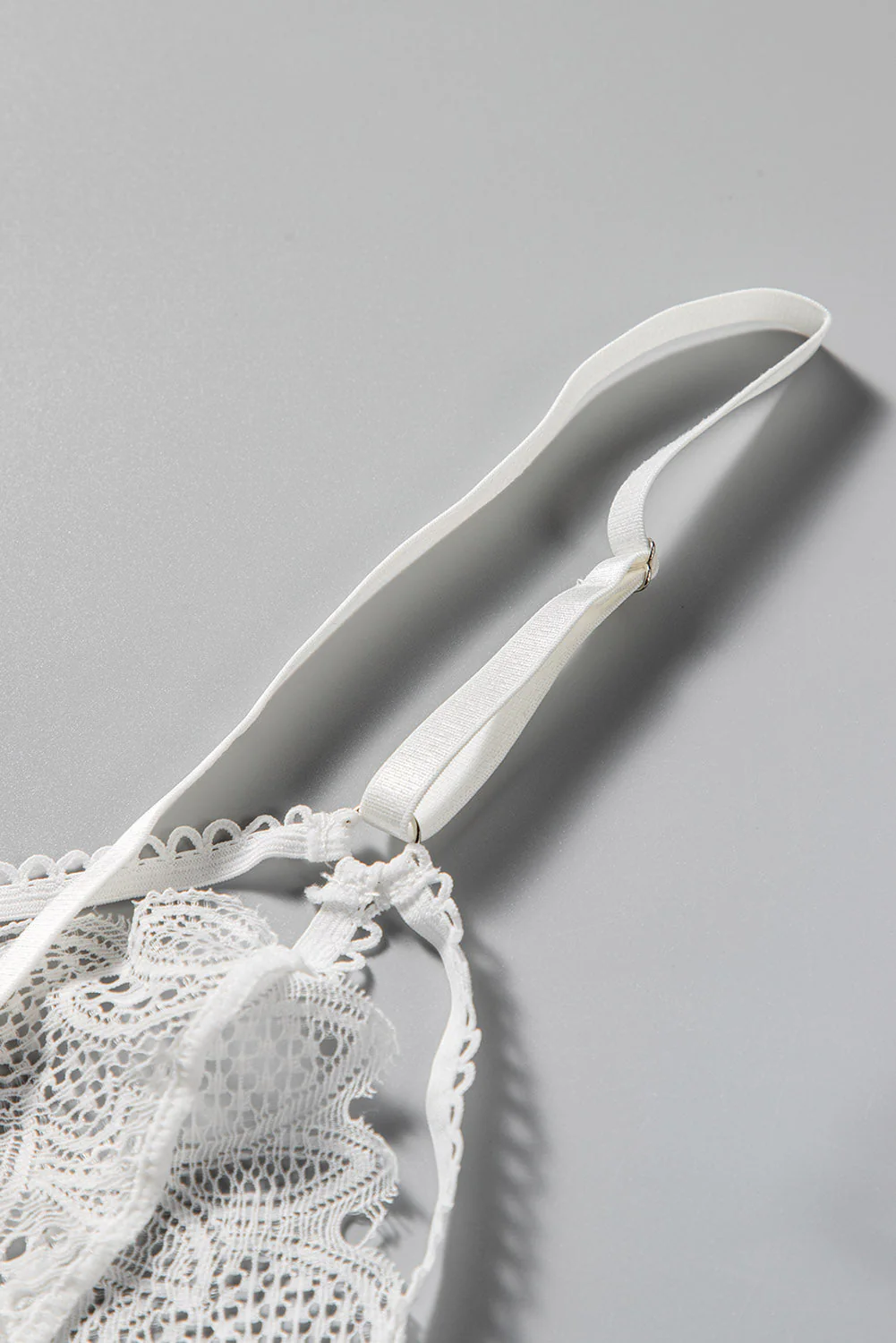 White Solid Lace Bralette Lingerie Set - Image 15