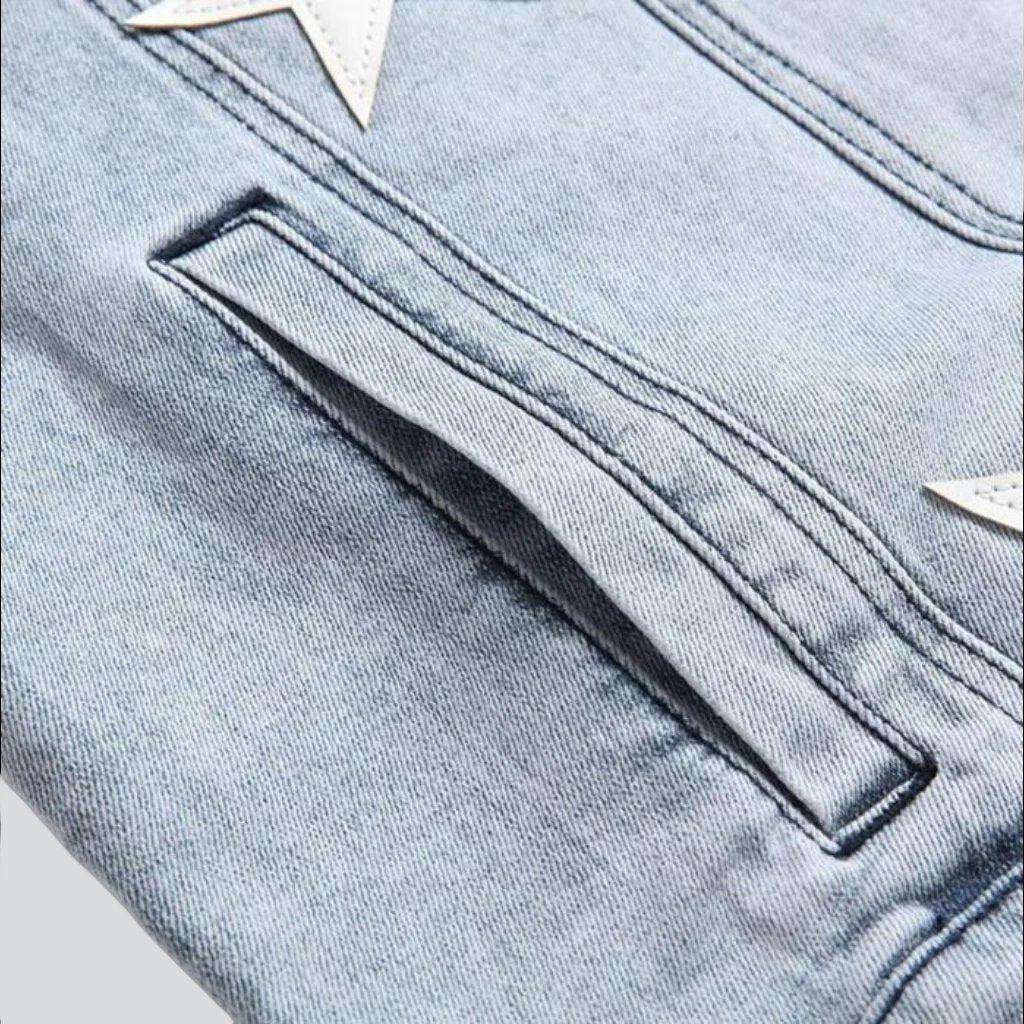 White stars light denim jacket - Image 5
