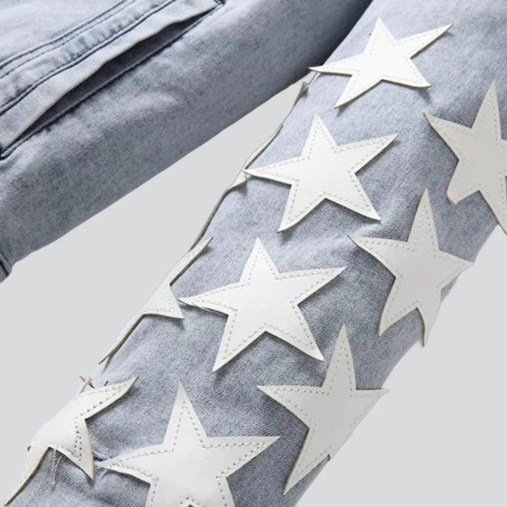 White stars light denim jacket - Image 8