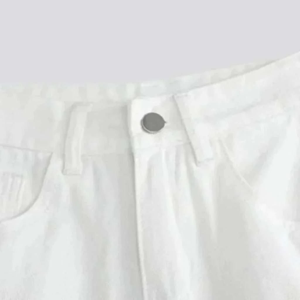 White straight-cut women's jeans - Image 3
