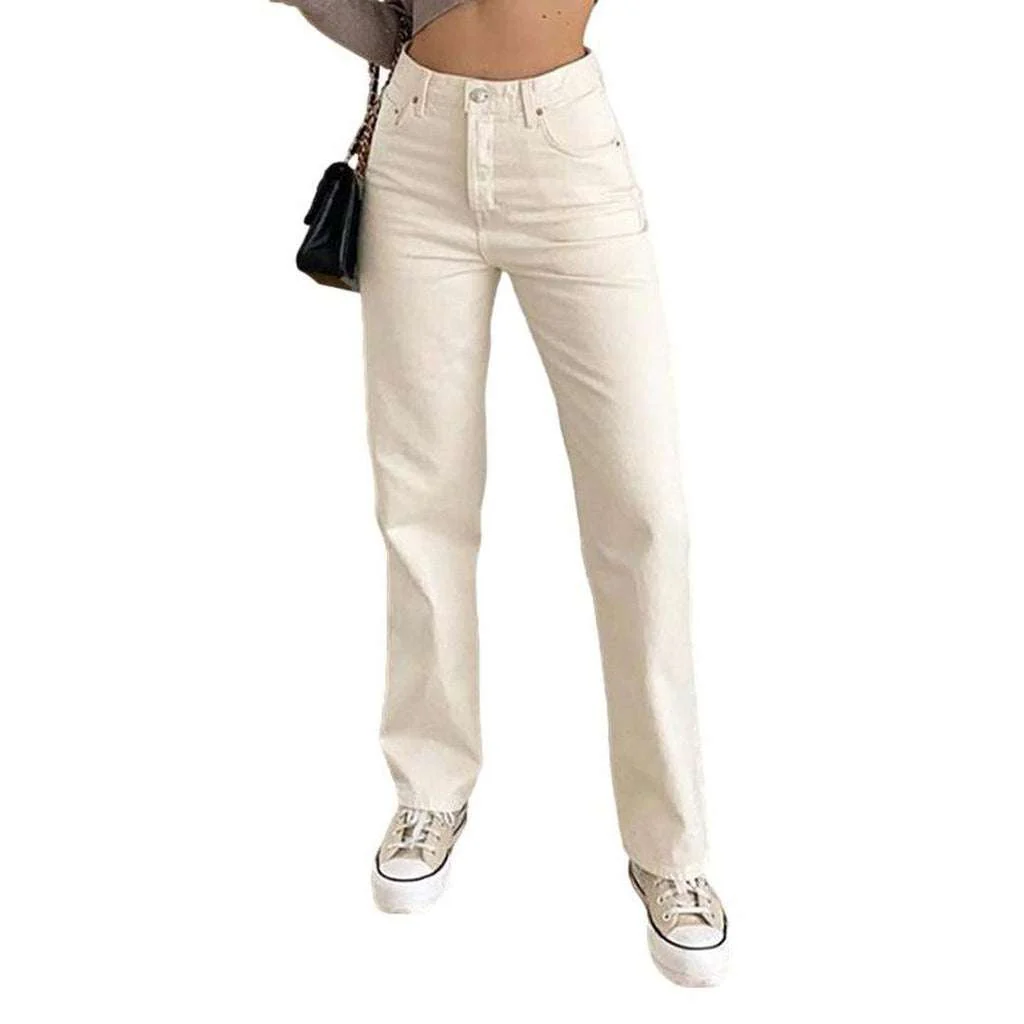 White straight women's jeans - Image 2