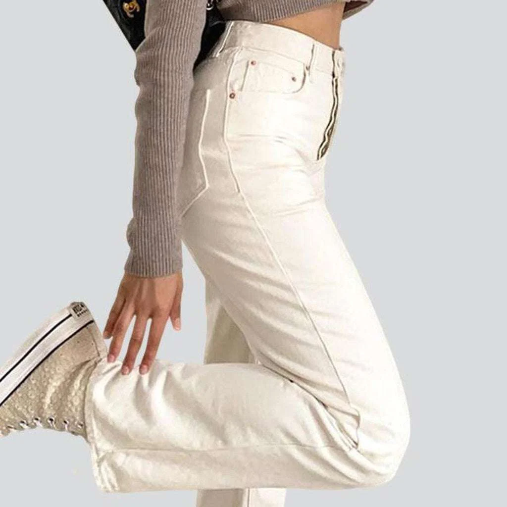 White straight women's jeans - Image 4