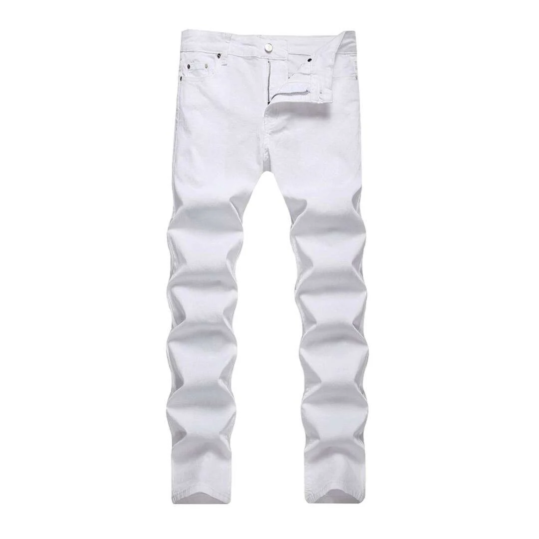 White stretch jeans for men - Image 2