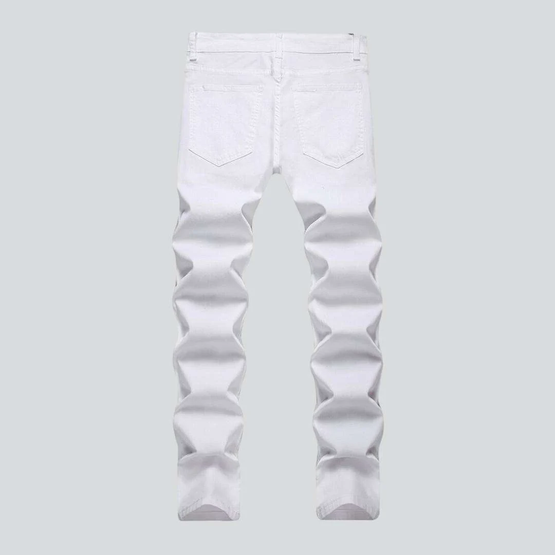 White stretch jeans for men - Image 3