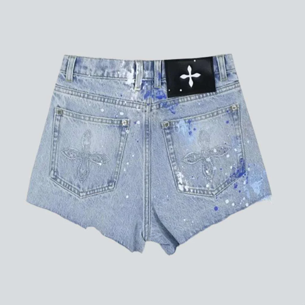 Wide distressed denim shorts - Image 4