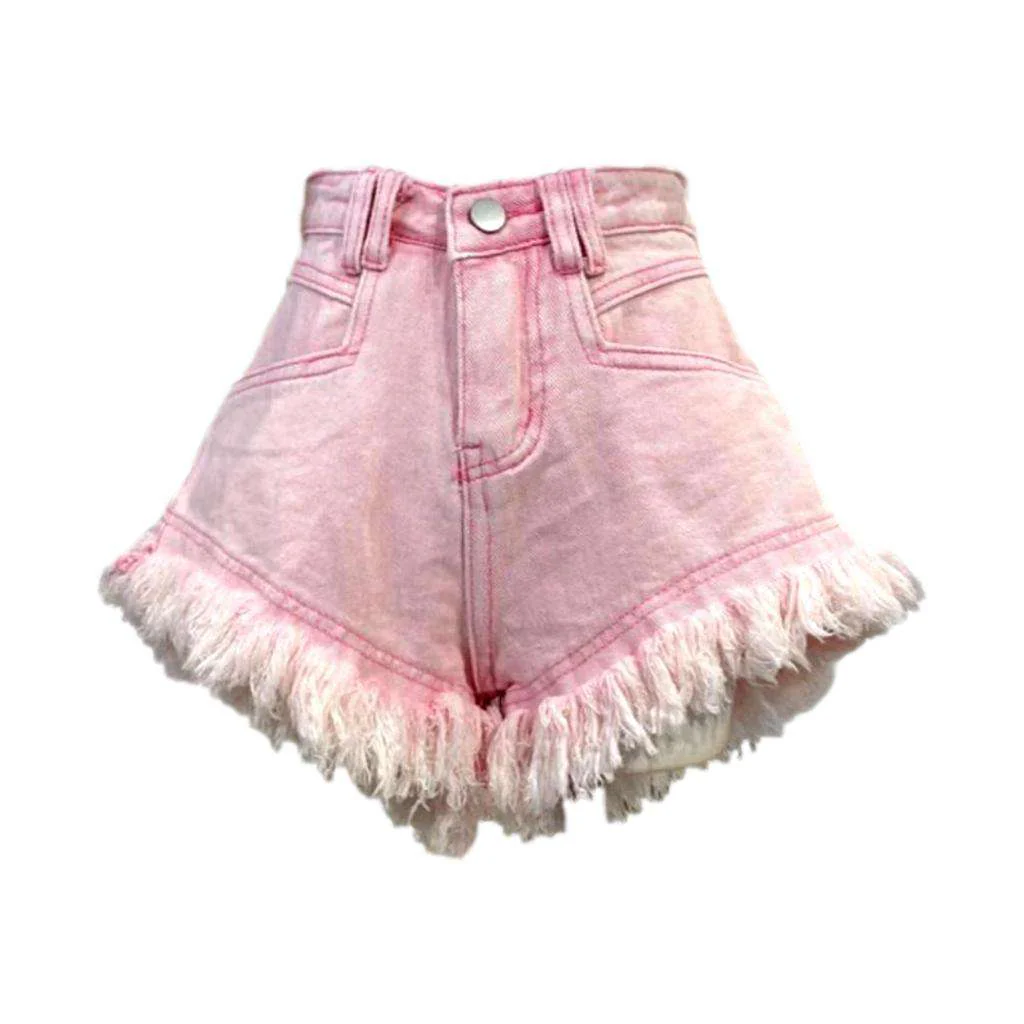 Wide-hem distressed denim shorts - Image 4