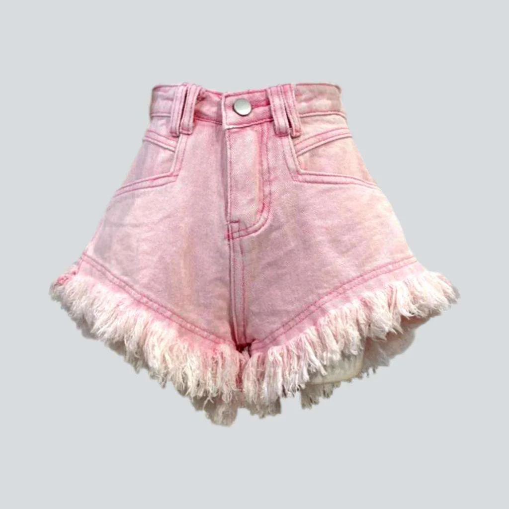 Wide-hem distressed denim shorts - Image 6