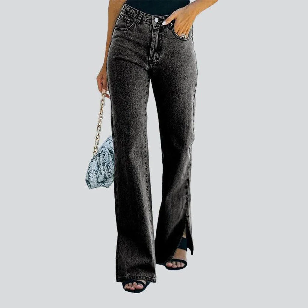 Wide leg bottom slit jeans - Image 5