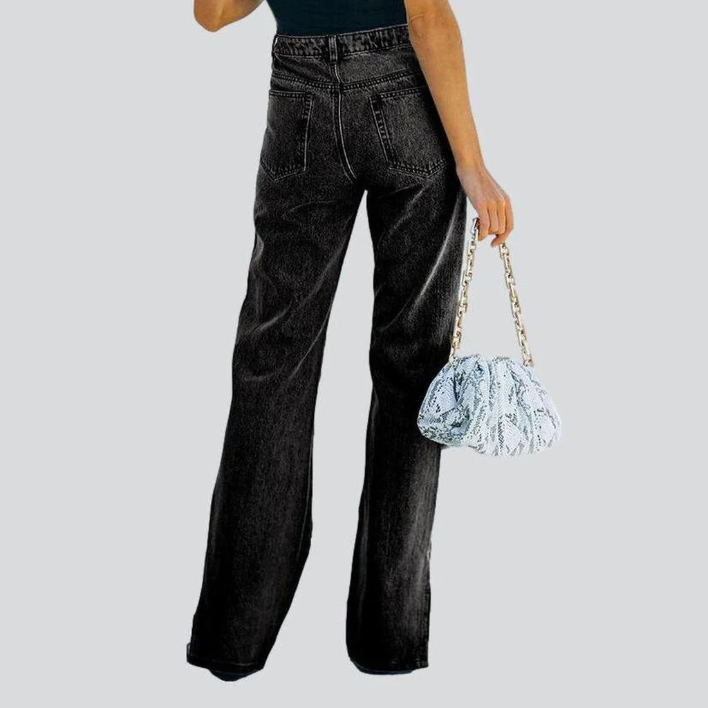 Wide leg bottom slit jeans - Image 6