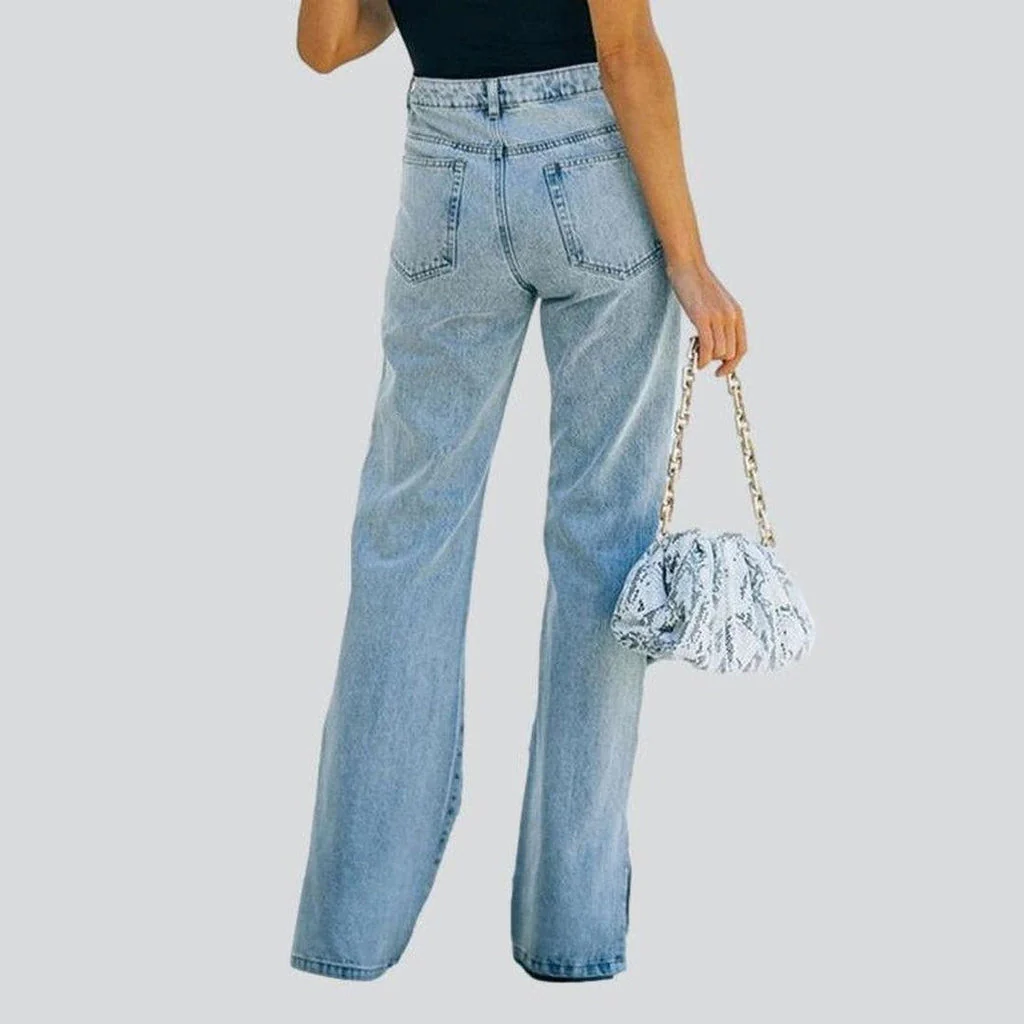 Wide leg bottom slit jeans - Image 9
