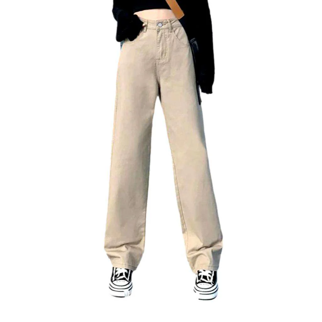 Wide-leg color jeans for ladies - Image 2