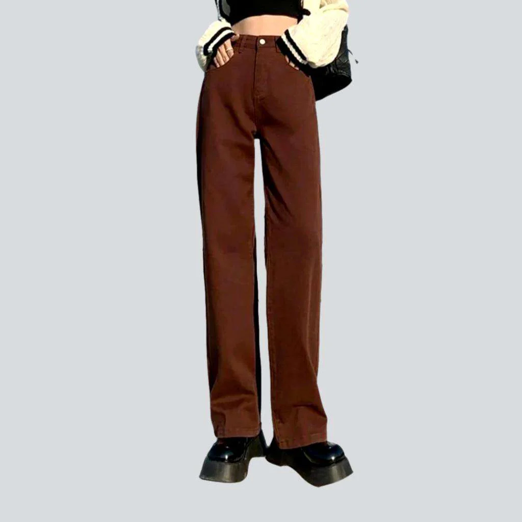 Wide-leg color jeans for ladies - Image 4