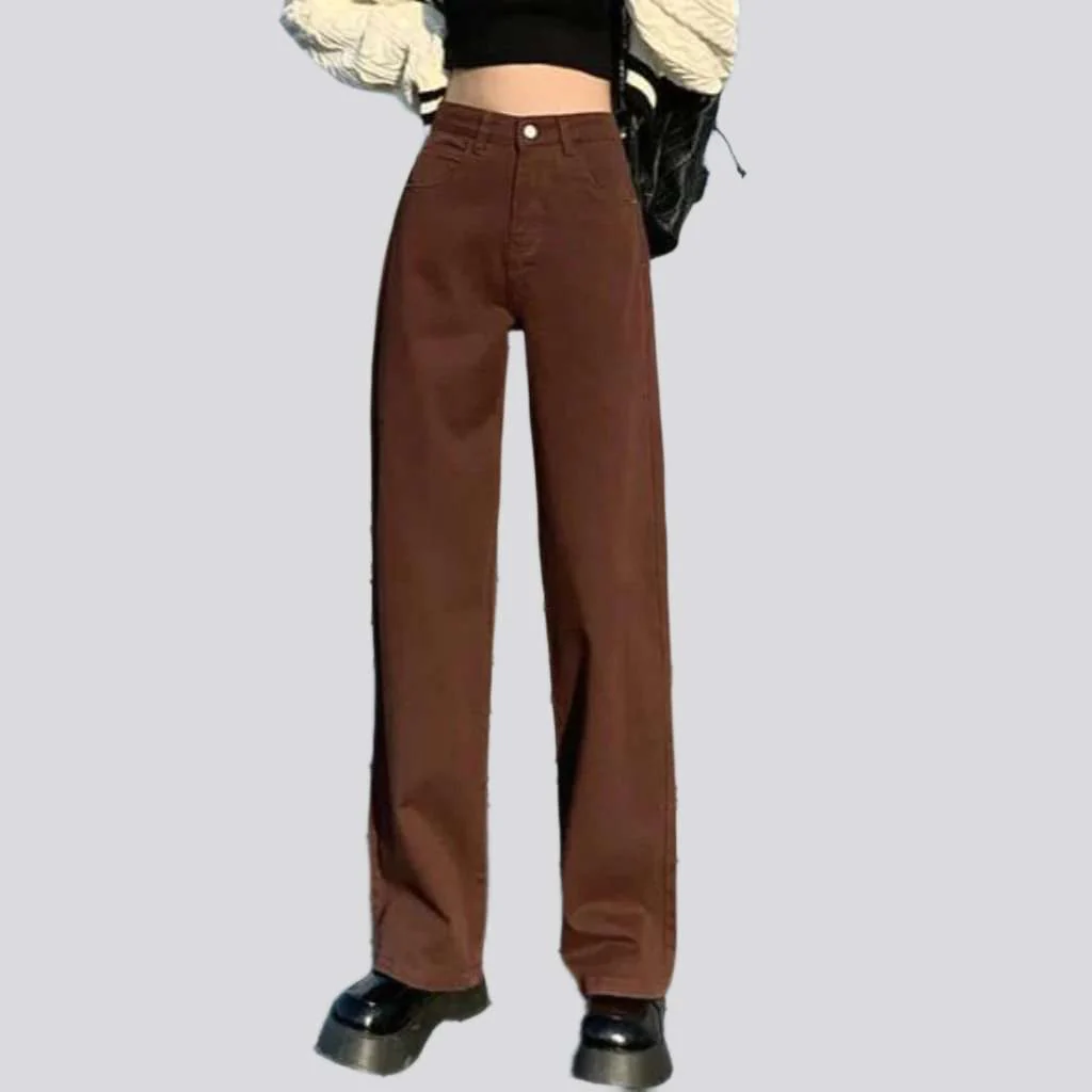 Wide-leg color jeans for ladies - Image 5