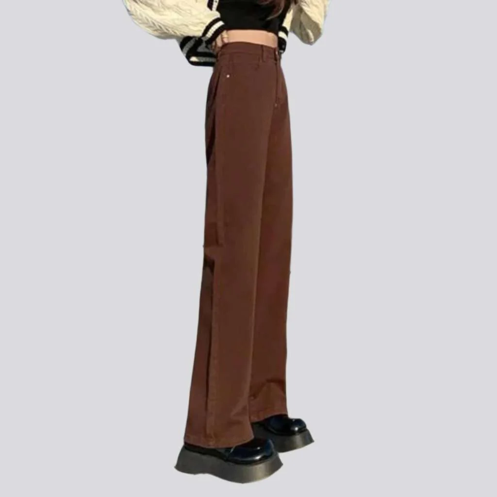 Wide-leg color jeans for ladies - Image 6